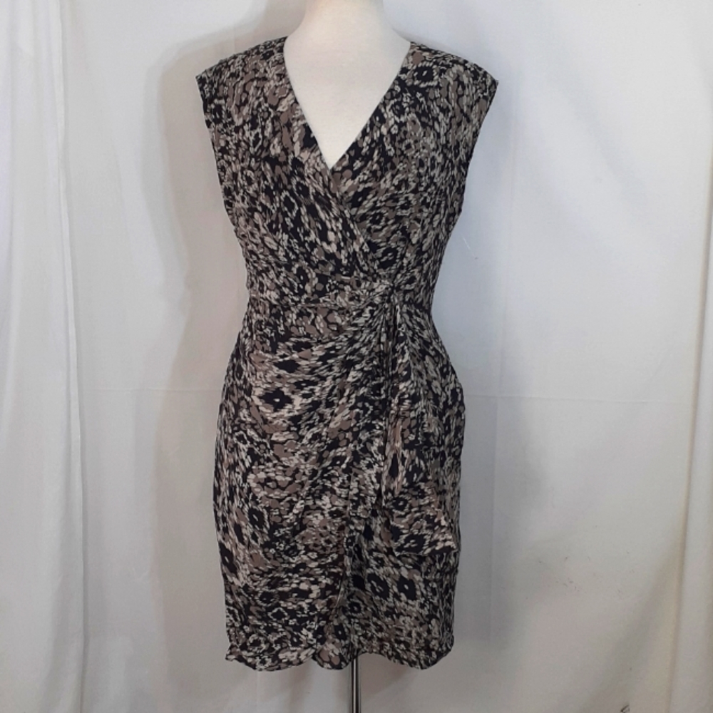 Rachel Zoe silk black beige and cream dress size 6